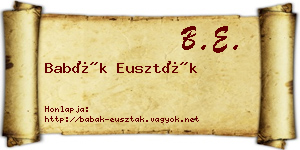Babák Euszták névjegykártya